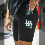 Load image into Gallery viewer, &quot;WT Globe&quot; High Waisted Biker Shorts
